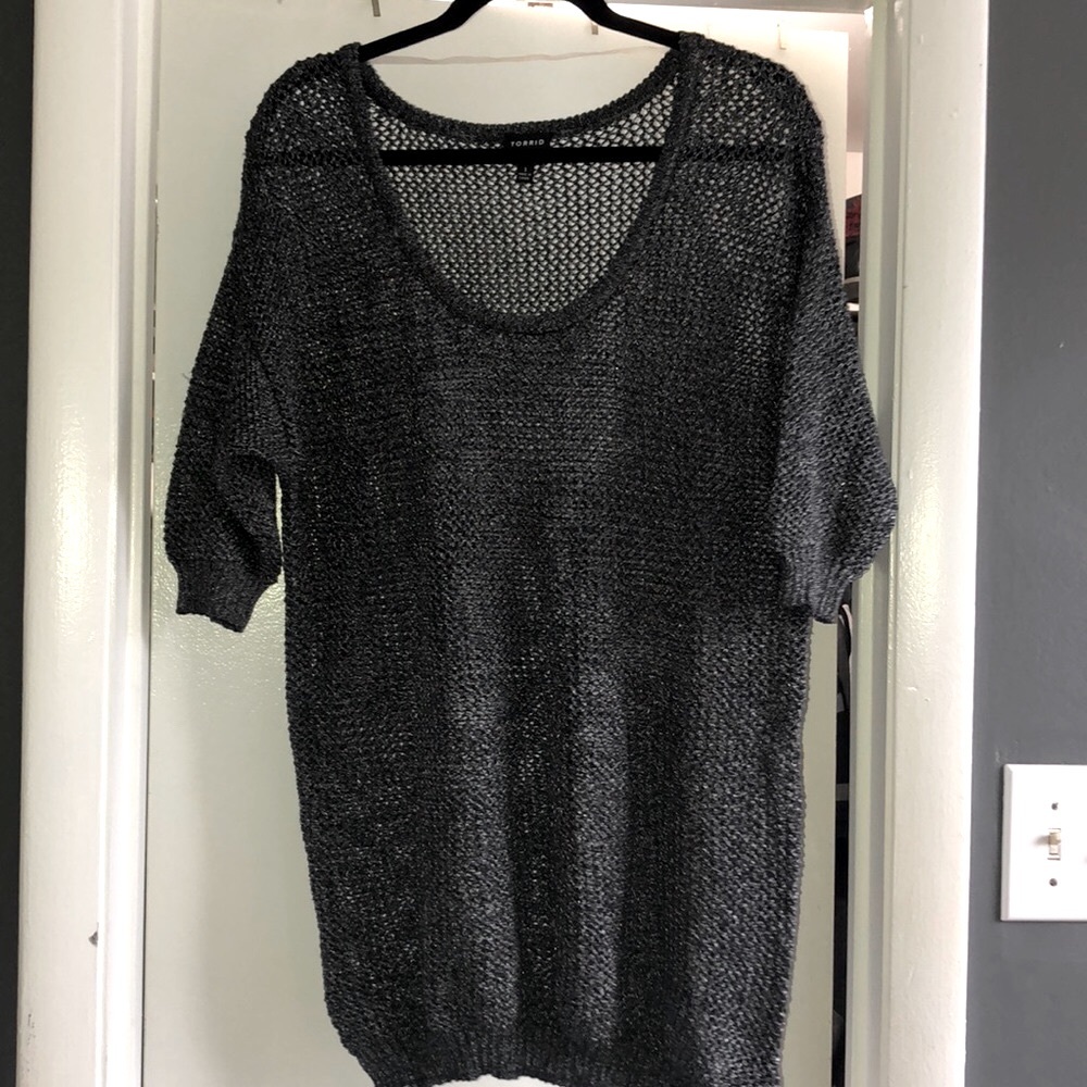 Torrid Black Crochet Sweater